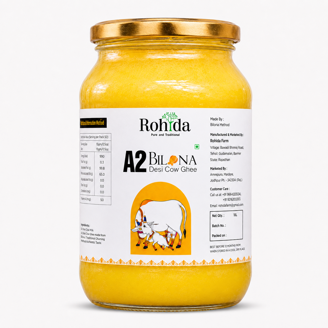 Desi Cow Ghee - Made From Bilona Method